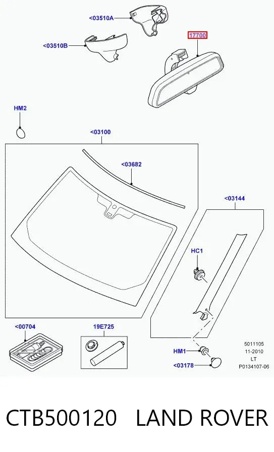 Lusterko wewnętrzne CTB500120 Land Rover