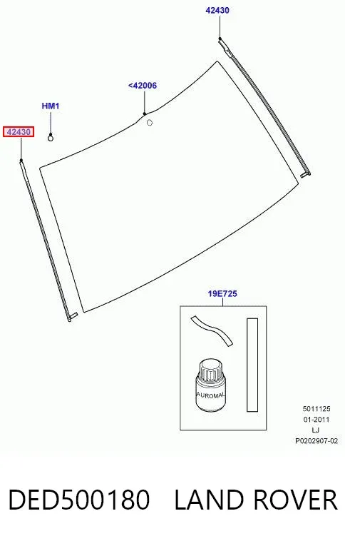 Listwa ochronna szyby tylnej prawa DED500180 Land Rover