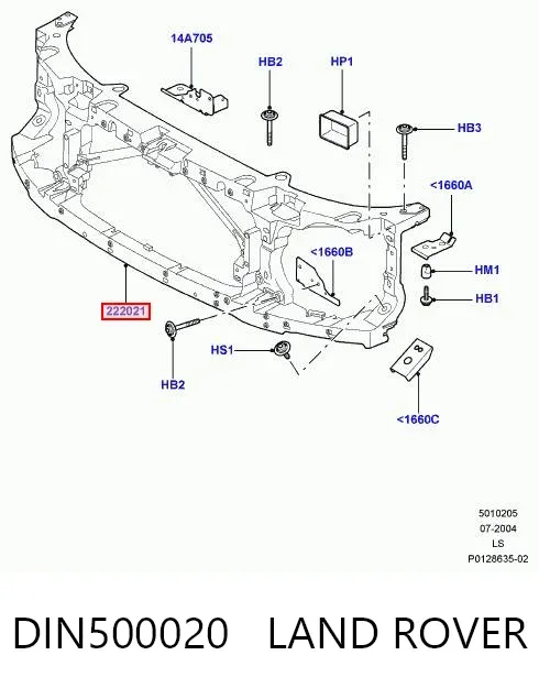 Osłona chłodnicy kompletna (panel mocowania reflektorów) DIN500020 Land Rover