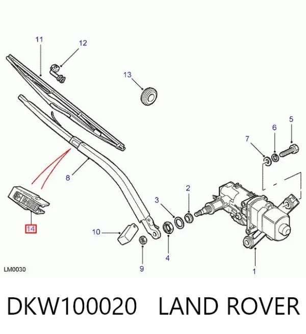 Zatrzask szczotki wycieraczki szyby DKW100020 Land Rover