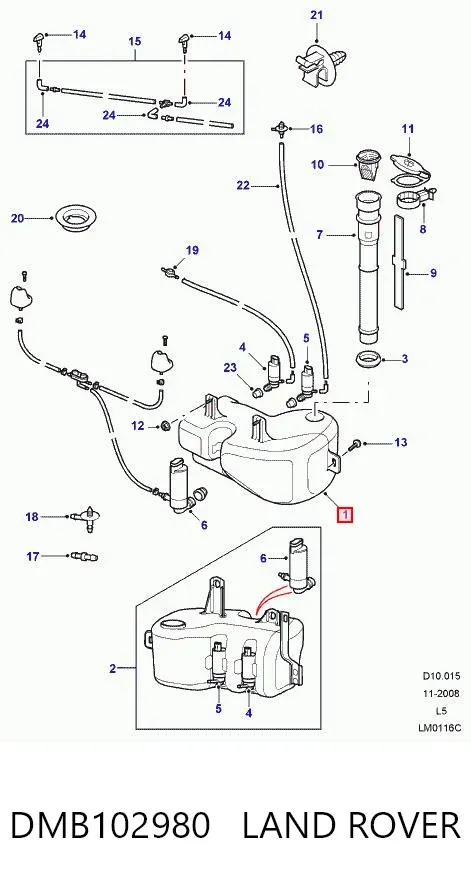 Zbiorniczek spryskiwacza szyb Land Rover Discovery II