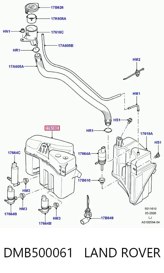 Zbiorniczek spryskiwacza szyb Land Rover Range Rover III