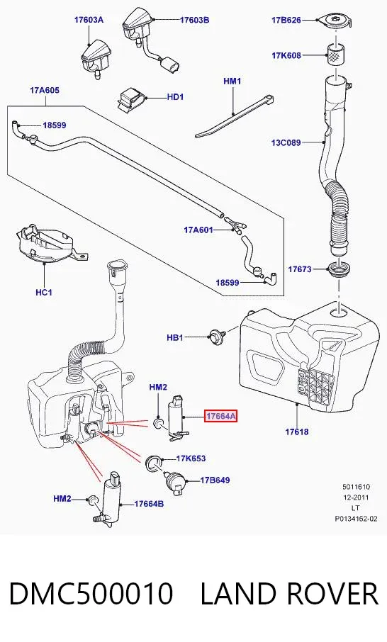 Pompka spryskiwacza szyby przedniej Land Rover Discovery III