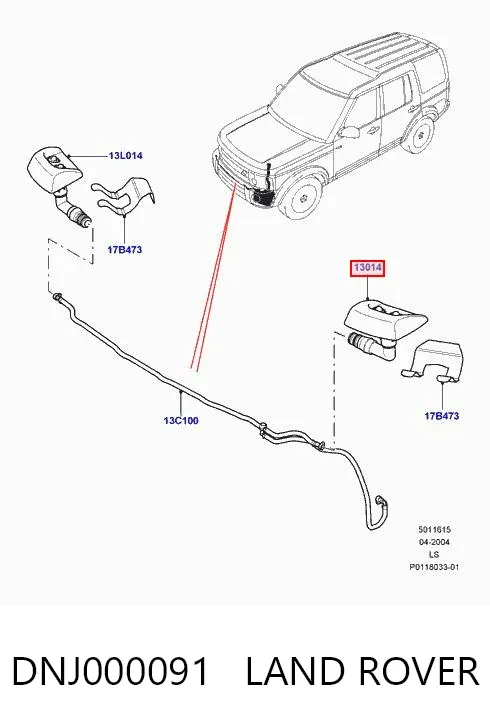 Dysza spryskiwacza reflektora przedniego lewego DNJ000091 Land Rover