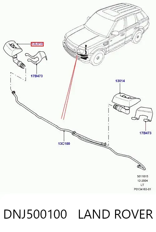 Dysza spryskiwacza reflektora przedniego prawego DNJ500100 Land Rover