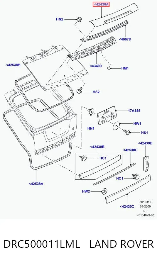 Nakładka bagażnika (3/5 drzwi tylnych) DRC500011LML Land Rover