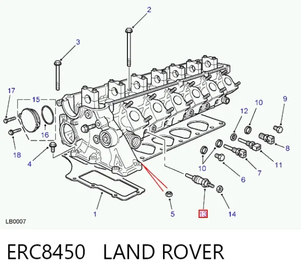 Świeca żarowa ERC8450 Land Rover
