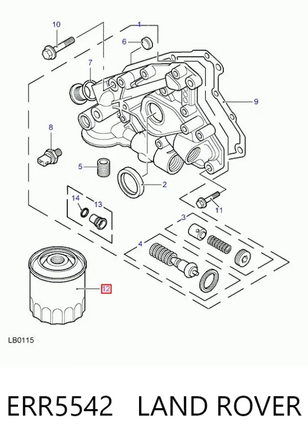 Filtr oleju ERR5542 Land Rover