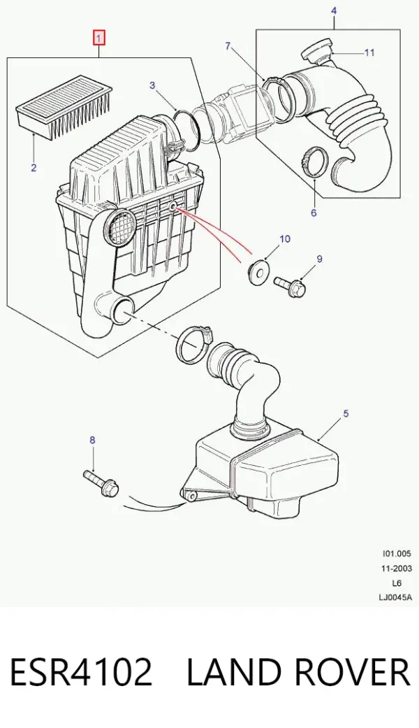 Obudowa filtra powietrza Land Rover Freelander I