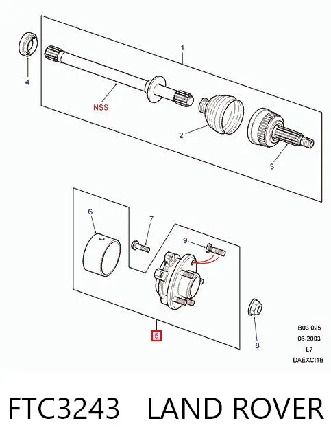 Piasta przednia FTC3243 Land Rover