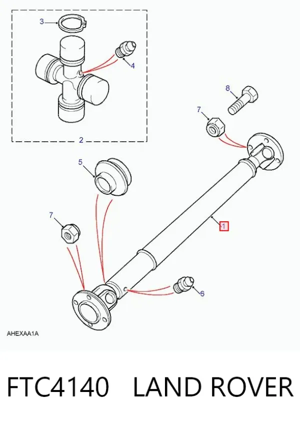 Wał Cardana, do mostu przedniego FTC4140 Land Rover