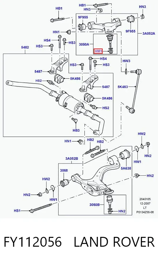 Śruba (nakrętka) mocowania FY112056 Land Rover