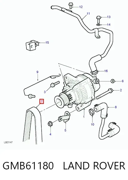 Pas napędowy mechanizmów GMB61180 Land Rover