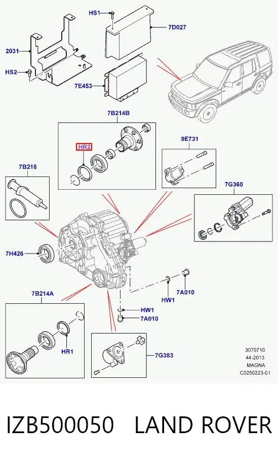 Uszczelniacz skrzyni rozdzielczej tylny wyjściowy IZB500050 Land Rover