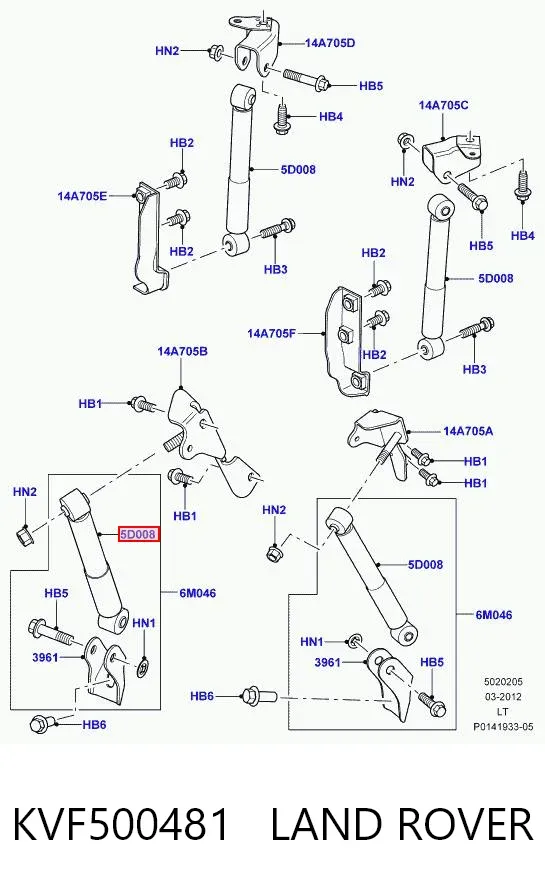 Amortyzator kabiny (Truck) KVF500481 Land Rover