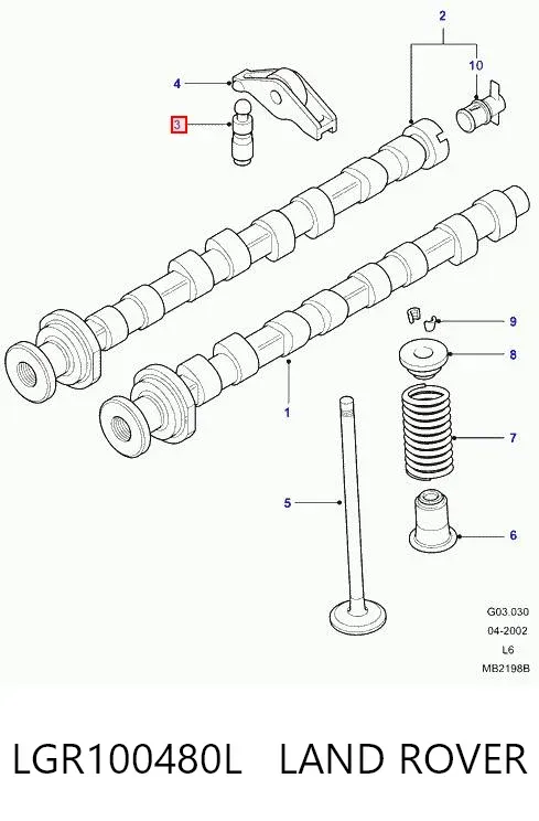Kompensator hydrauliczny (popychacz hydrauliczny), popychacz zaworu Rover 75 RJ