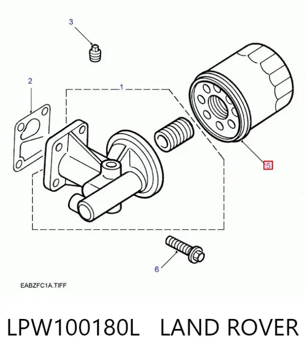 Filtr oleju LPW100180L Land Rover