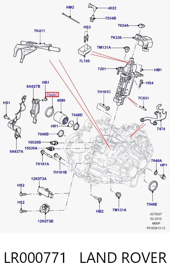 Uszczelniacz automatycznej/mechanicznej skrzyni biegów (wału głównego) LR000771 Land Rover