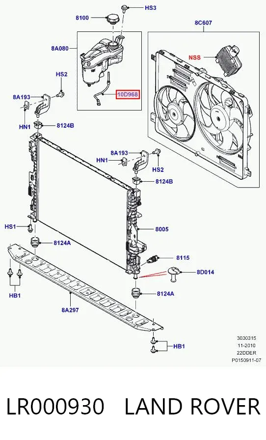 Czujnik poziomu płynu chłodzącego w zbiorniku LR000930 Land Rover