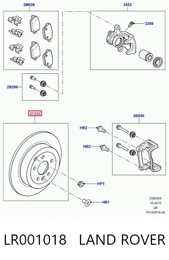 Tarcza hamulcowa tylna LR001018 Land Rover