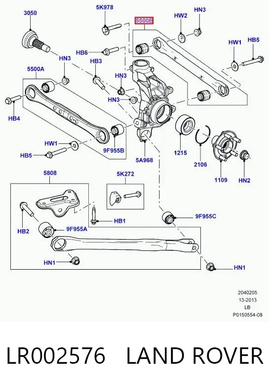 Drążek poprzeczny zawieszenia tylnego LR002576 Land Rover