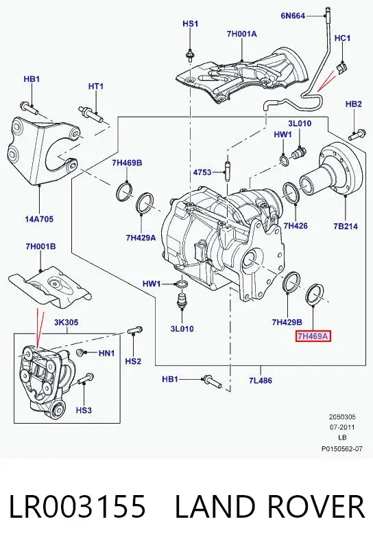 Uszczelniacz półosi lewej mostu przedniego LR003155 Land Rover