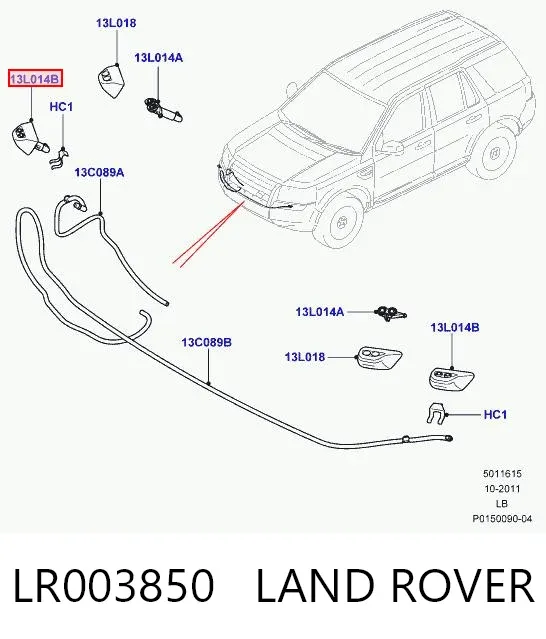 Dysza spryskiwacza reflektora przedniego prawego LR003850 Land Rover