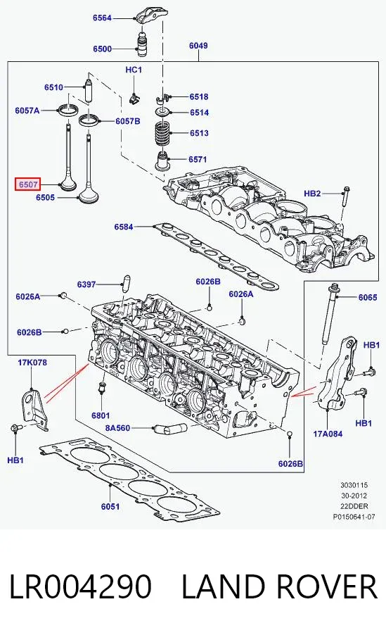 Zawór dolotowy/ssący LR004290 Land Rover