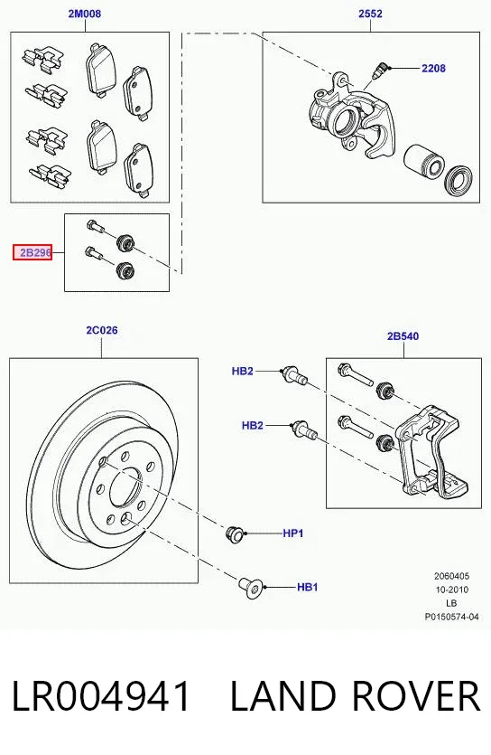 Zestaw naprawczy zacisku hamulcowego tylnego LR004941 Land Rover