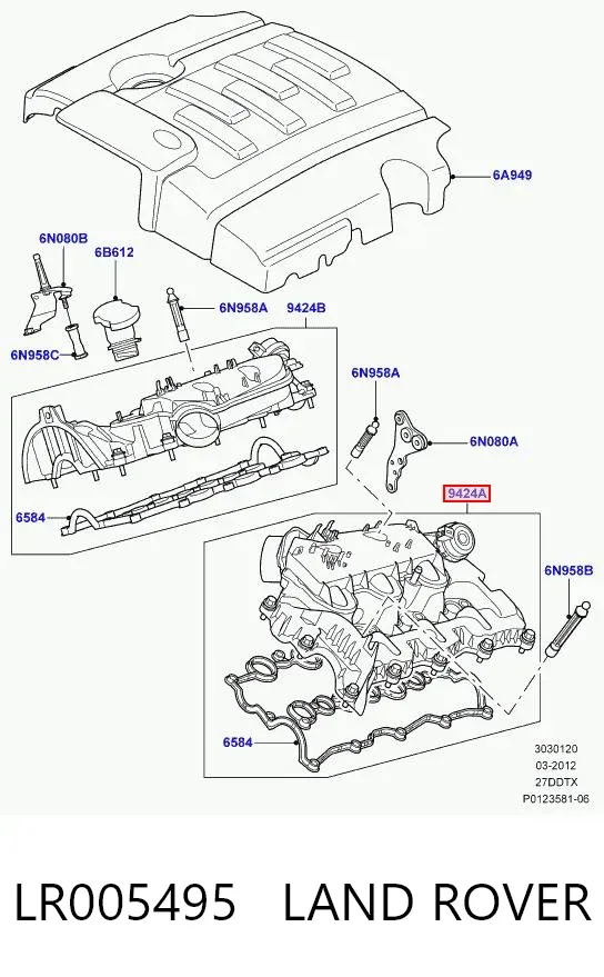Kolektor ssący lewy LR005495 Land Rover