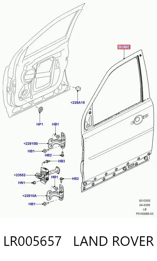 Drzwi przednie lewe LR005657 Land Rover