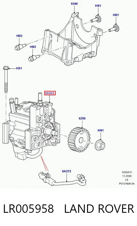 Pompa wtryskowa wysokiego ciśnienia LR005958 Land Rover