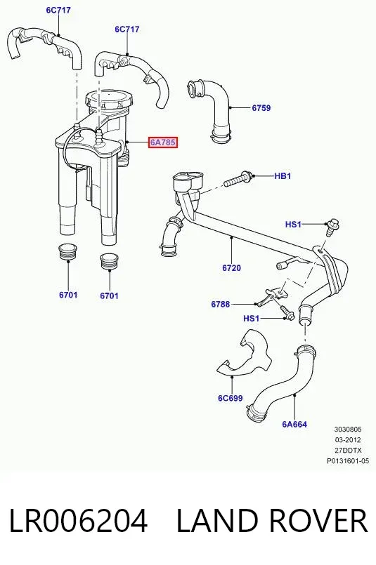 Zawór PCV odpowietrzający silnik LR006204 Land Rover