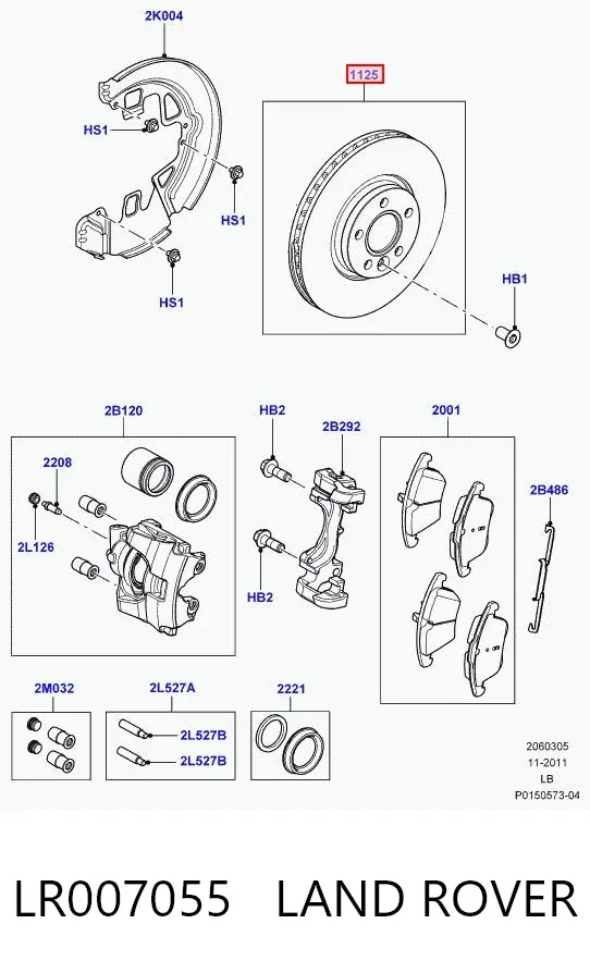 Tarcza hamulcowa przednia LR007055 Land Rover