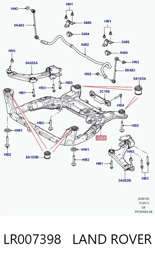 Korpus osi przedniej LR007398 Land Rover