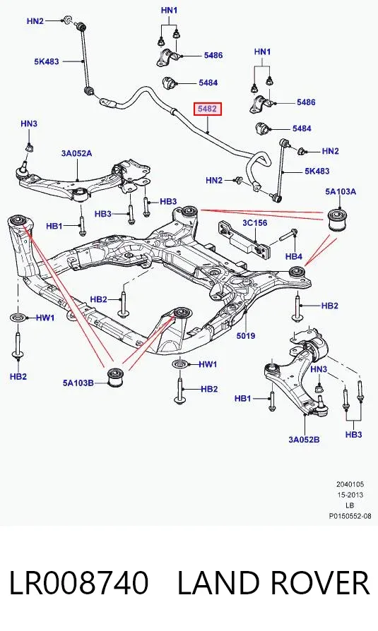 Stabilizator przedni LR008740 Land Rover