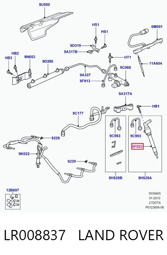 Wtryskiwacz paliwa LR008837 Land Rover