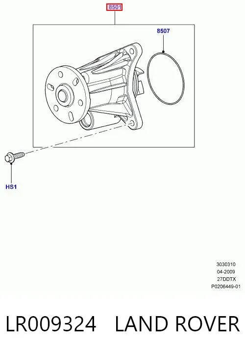 Pompa chłodząca wodna LR009324 Land Rover