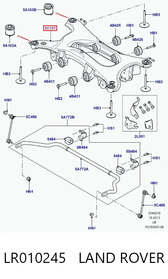 Korpus osi tylnej LR010245 Land Rover