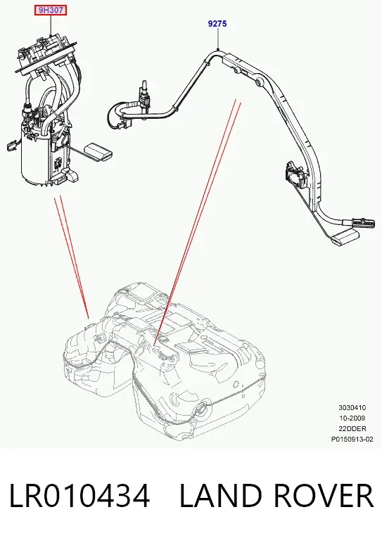 Moduł pompy paliwowej z czujnikiem poziomu paliwa LR010434 Land Rover