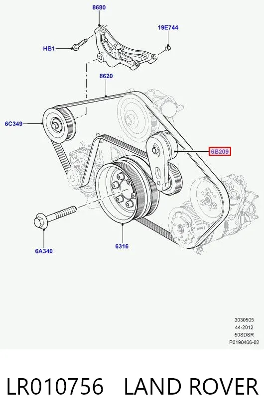 Napinacz paska napędowego LR010756 Land Rover