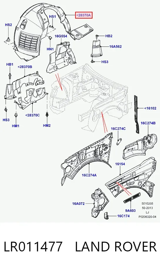 Nadkole błotnika przedniego lewe Land Rover Range Rover III