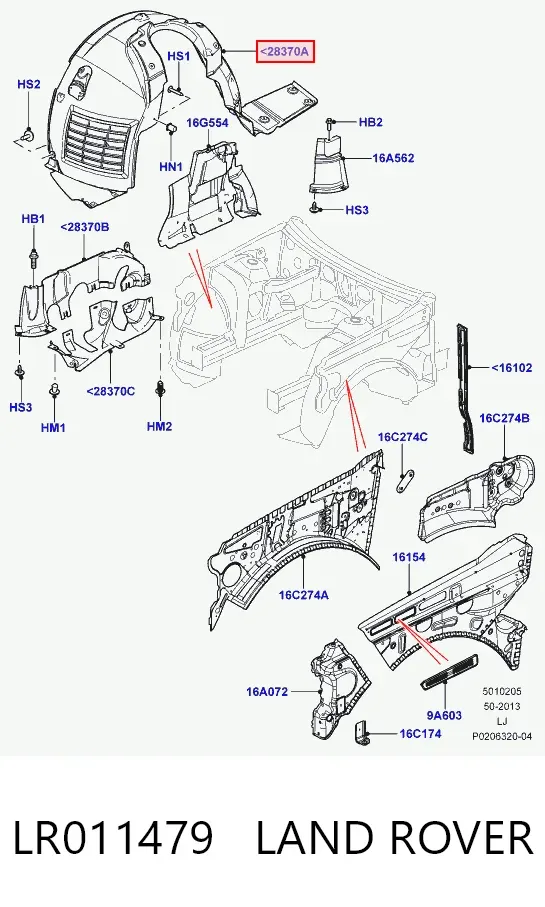 Nadkole błotnika przedniego prawe Land Rover Range Rover III