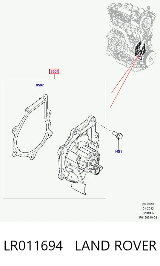 Pompa chłodząca wodna LR011694 Land Rover