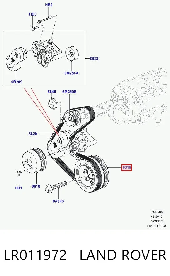 Koło pasowe wału korbowego Land Rover Range Rover III