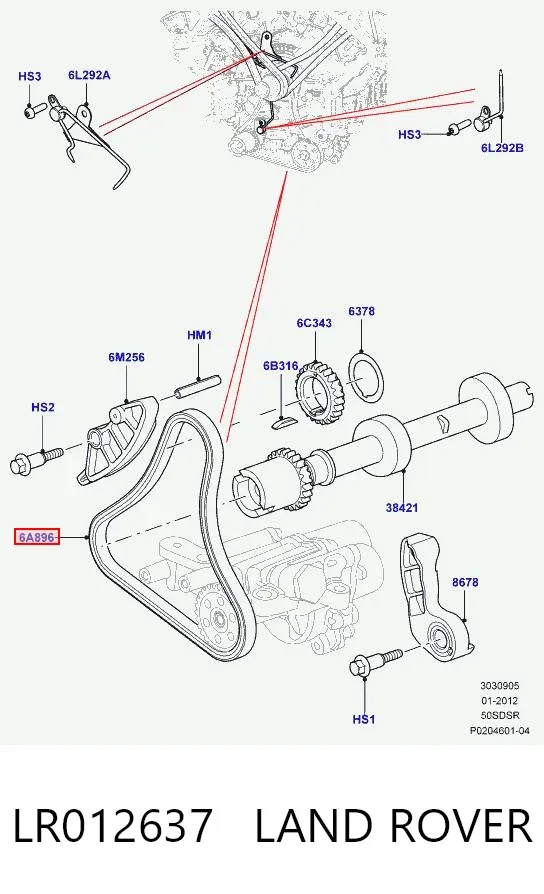 Łańcuch wału pośredniego LR012637 Land Rover
