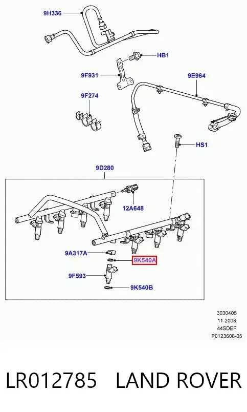 Podkładka wtryskiwacza górna LR012785 Land Rover