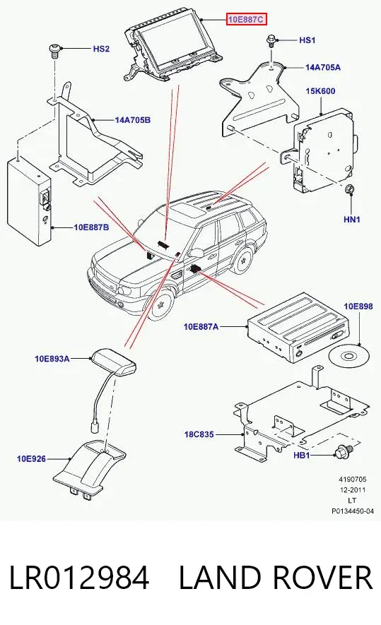 Wyświetlacz wielofunkcyjny LR012984 Land Rover