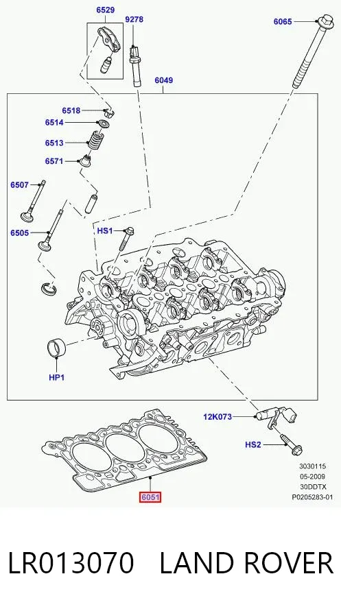 Uszczelka głowicy cylindrów LR013070 Land Rover