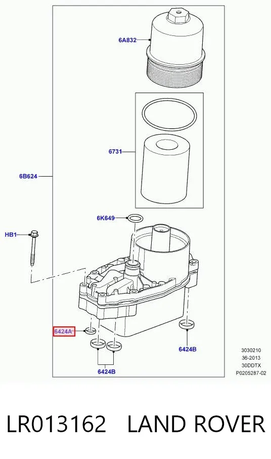 Uszczelka adaptera filtra oleju LR013162 Land Rover